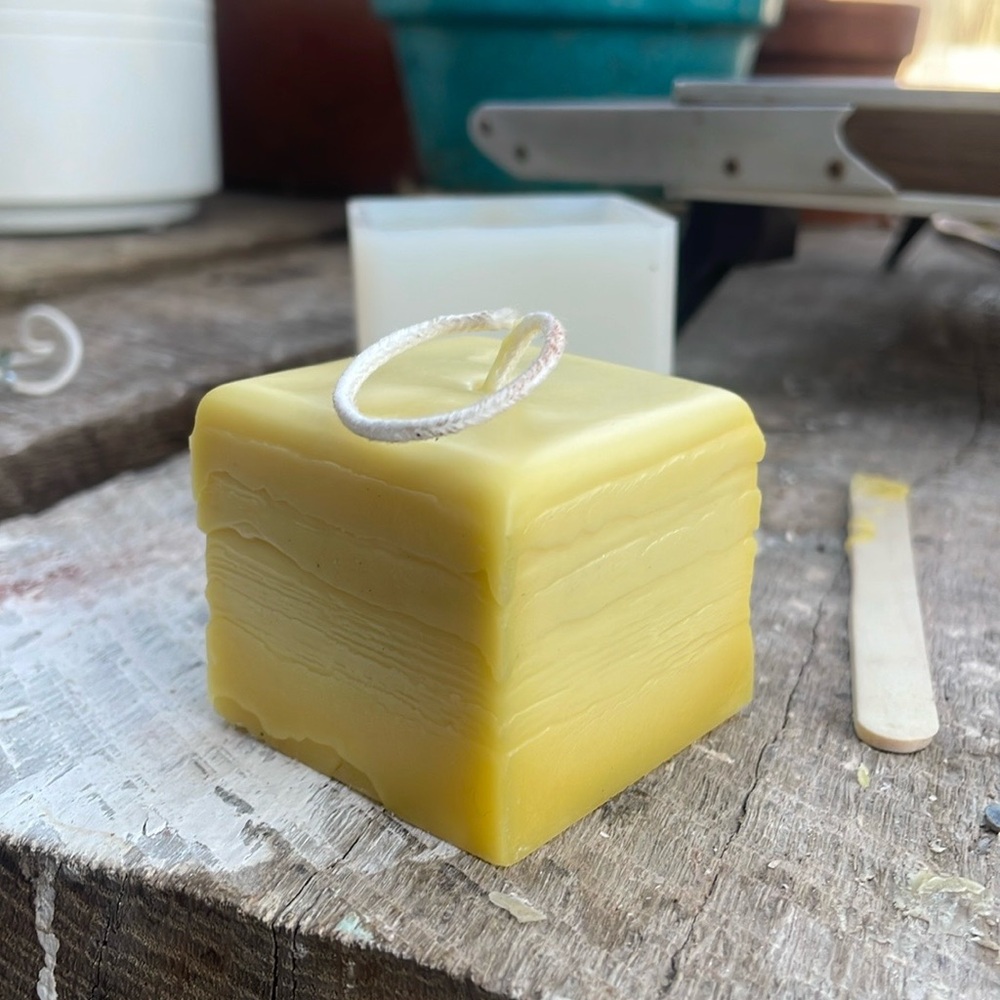 •Organic•4 Piece Set•LARGE•Handmade Beeswax Votives•